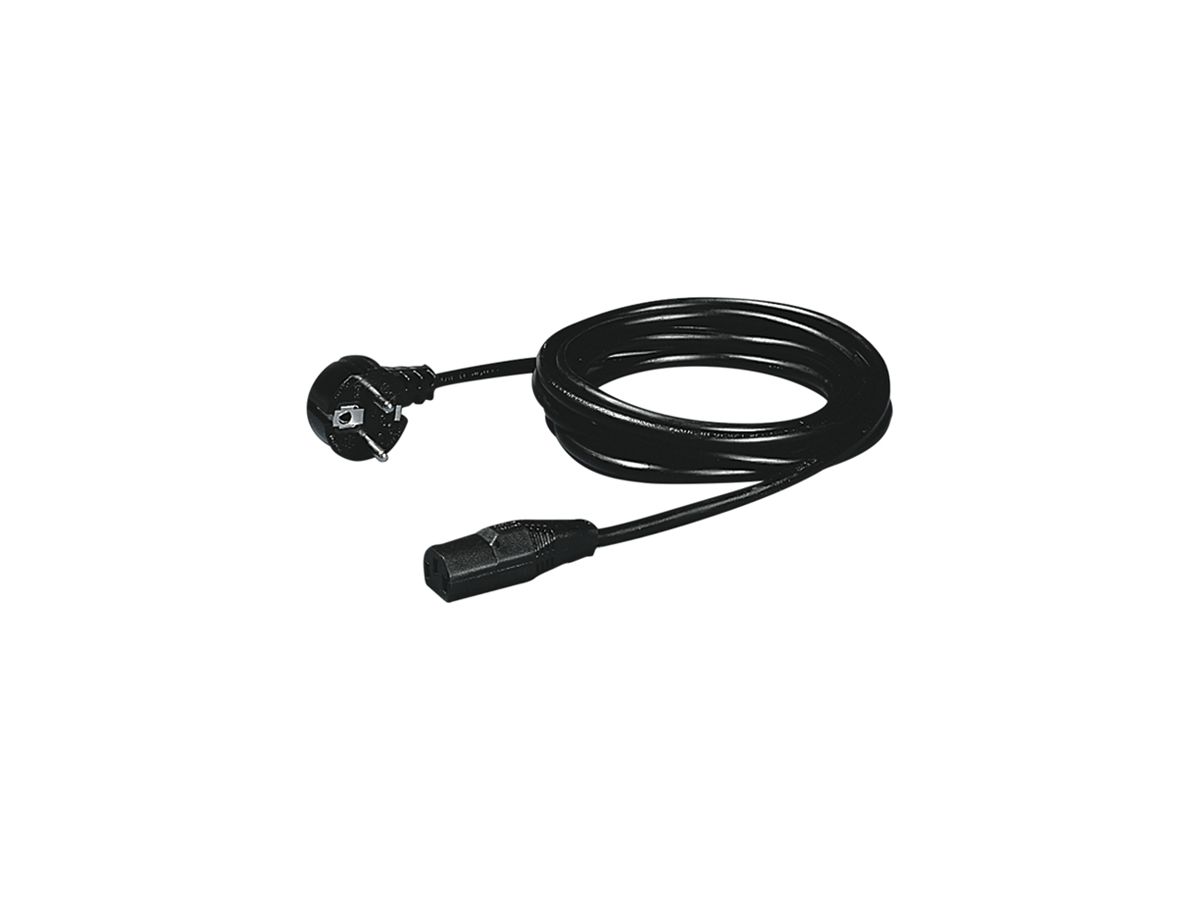 Anschlusskabel Rittal DK 7200.210 SCHUKO/C13 230V 3P 3×1mm² PVC schwarz 1.8m