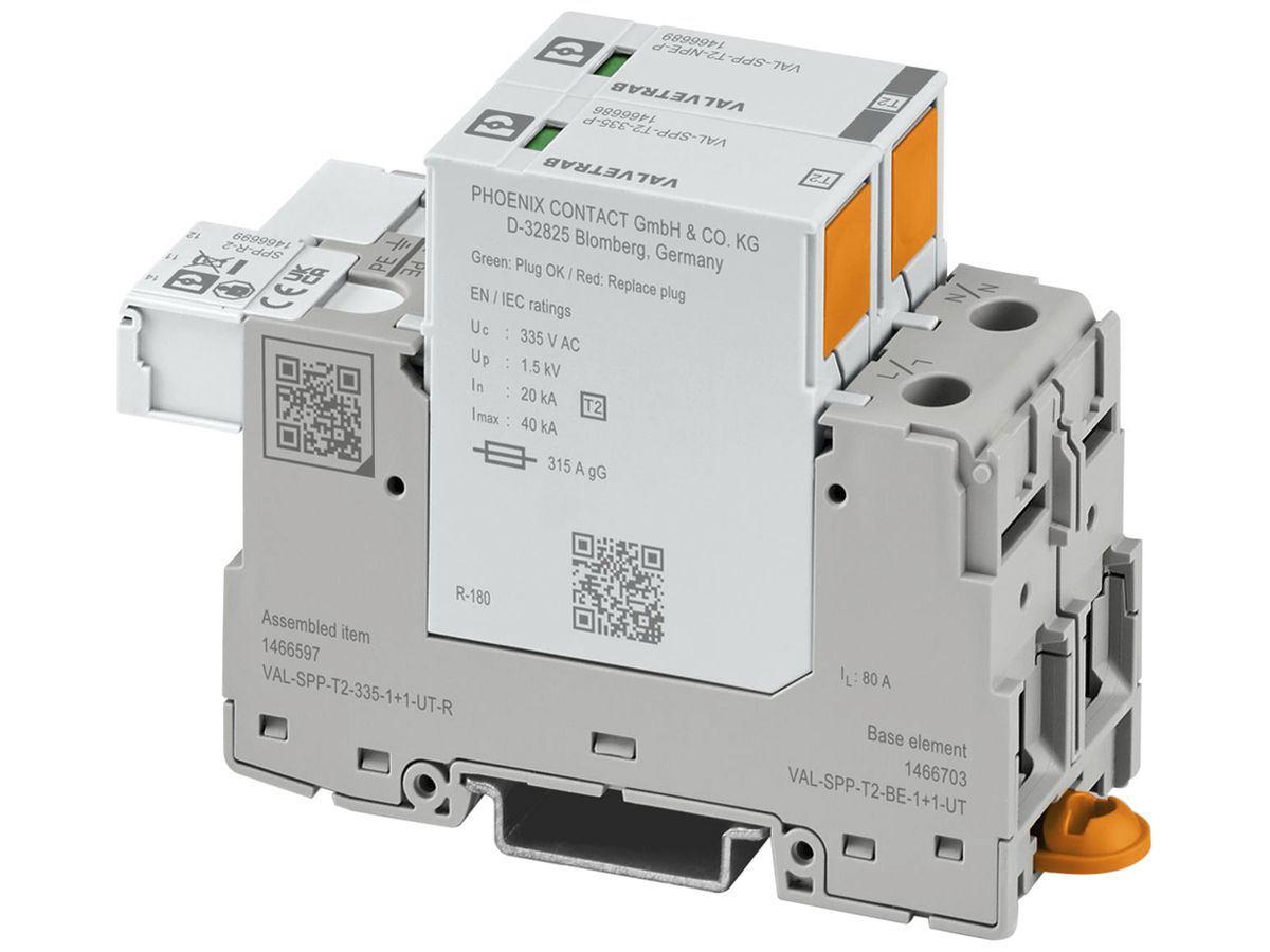 Überspannungsableiter PX VAL-SPP-T2-335-1+1-UT-R TN-C 2L 240V 315A 80A 2TE