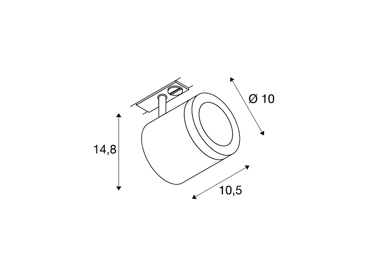 LED-Strahler SLV ENOLA_C, 12W 3000K 900lm 55° mit 1-Phasen-Adapter IP20 schwarz