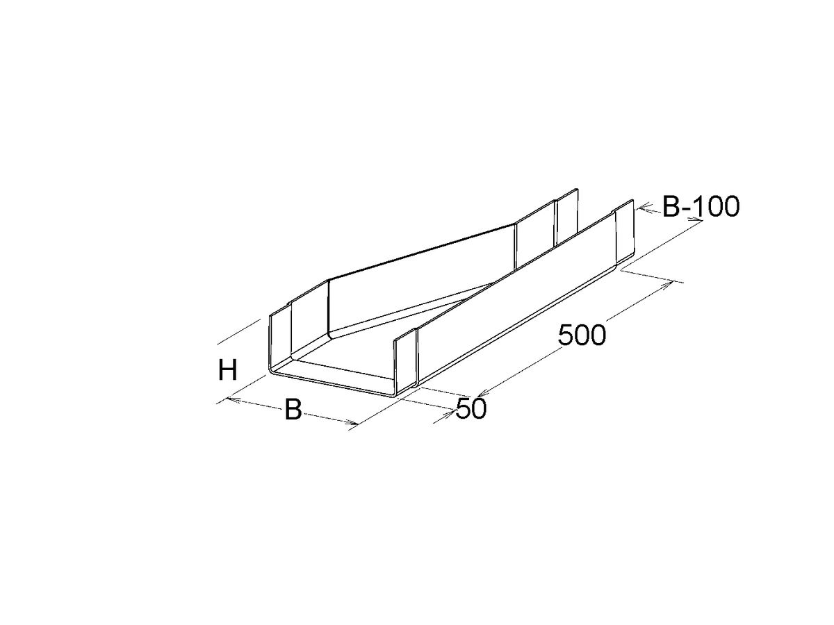 Reduktion Niedax rechts 200/100×8