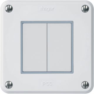 KNX-Taster Hager BA robusto A 2-fach 86×86mm weiss