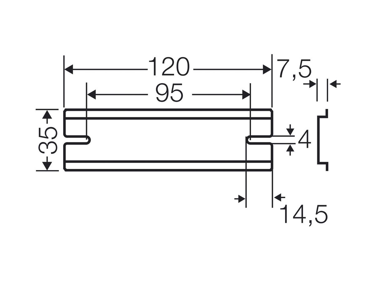 Tragschiene Hensel, 120mm, für DK / KF 16…