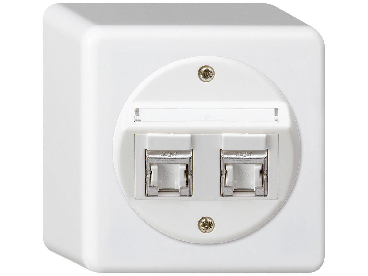 AP-Anschlussdose basico Kat.6 2RJ45/s weiss