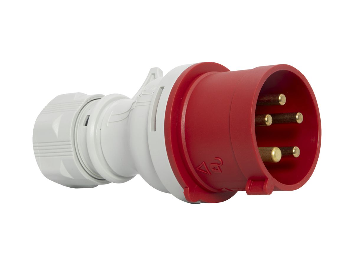 Stecker Brennenstuhl CEE 32A 3L+N+PE 400V 6h rot Ø74×166mm IP44