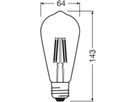 LED-Lampe LEDVANCE CLASSIC ST E27 3.4W 470lm 827 klar Ø64×143mm