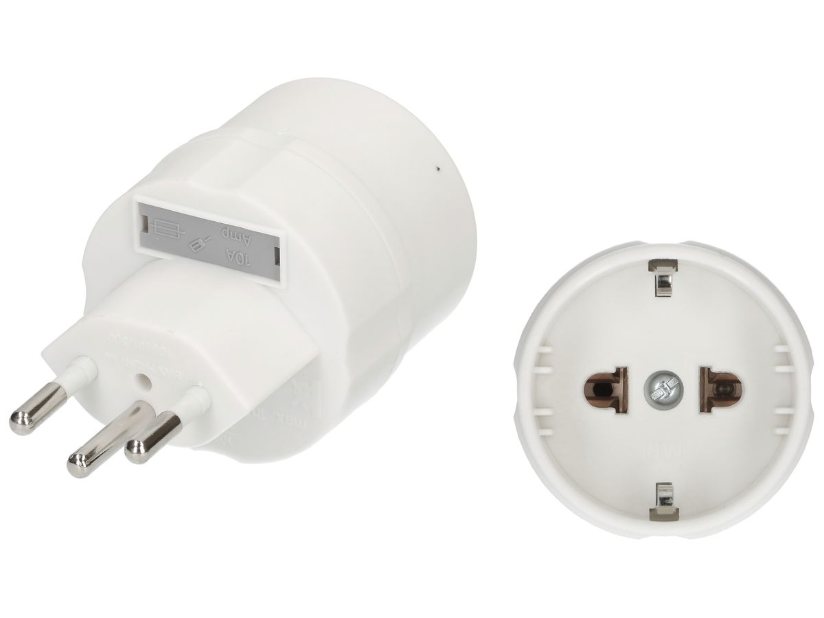 Reiseadapter MAX HAURI PLUG 250V 10A US/CA Typ B für CH T12 ws