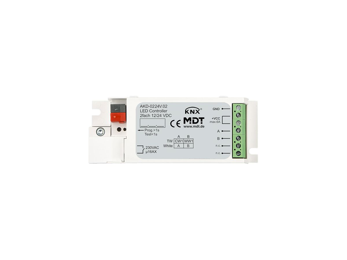 LED-Betriebsgerät KNX MDT AKD-0224V.02 2-Kan 72W 12…24V