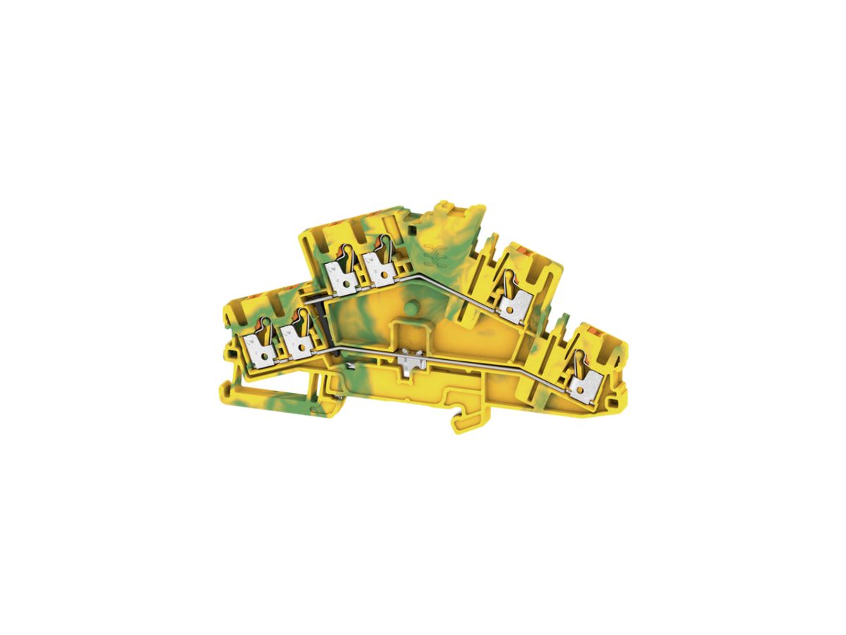 Schutzleiter-Reihenklemme Weidmüller A2C PUSH IN 2.5mm² 3 Etagen grün/gelb