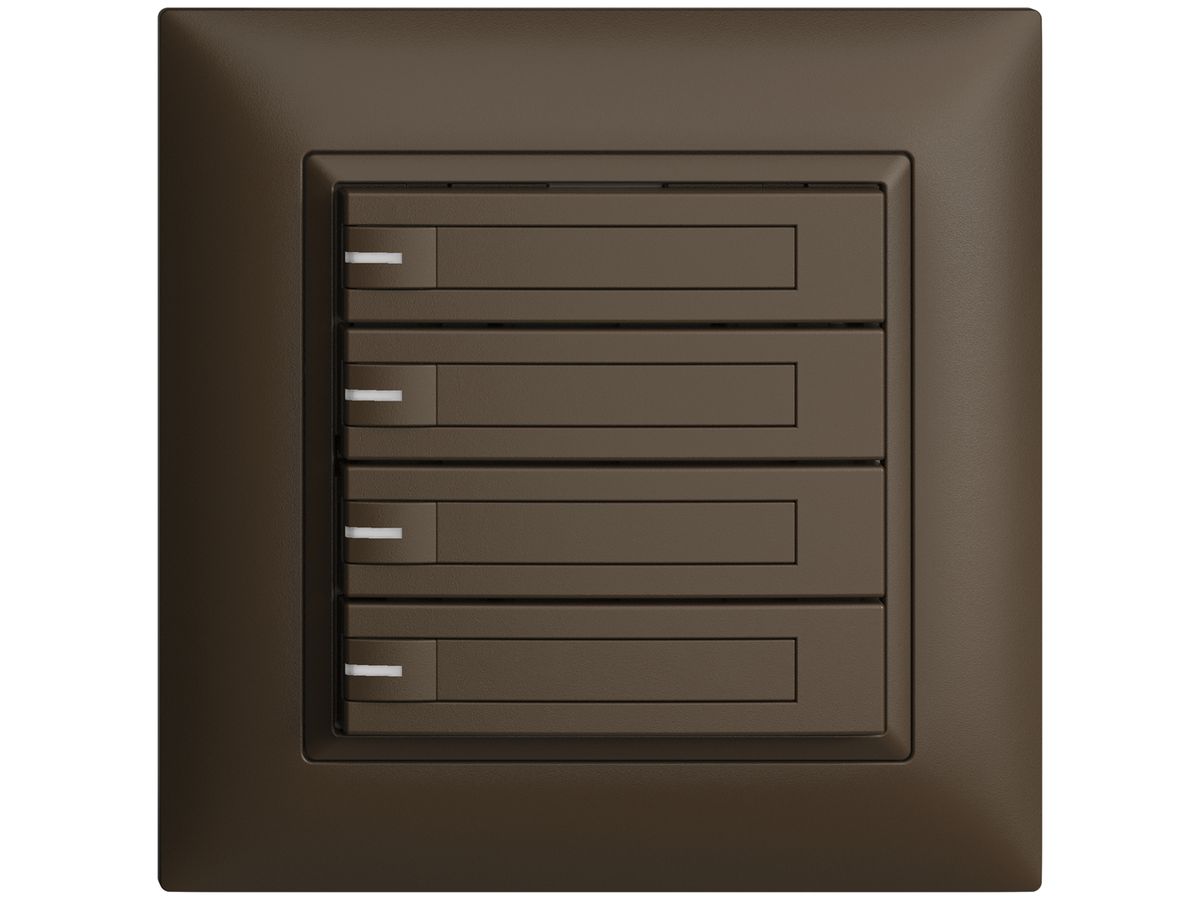 UP-Universaltaster 4×1T Schraubklemme EDIZIOdue coffee, mit Papiereinlage+LED