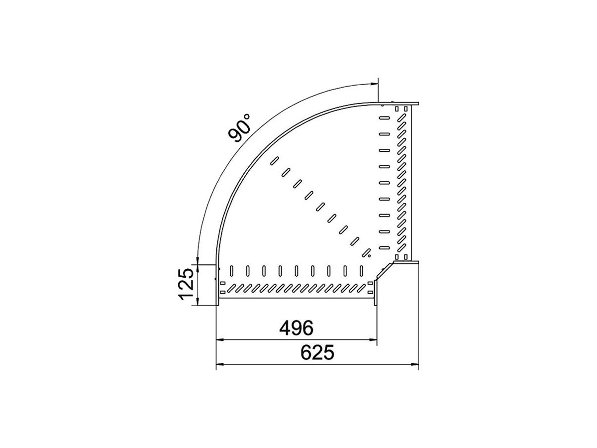 Bogen BET RB 90° 85×500mm Stahl feuerverzinkt