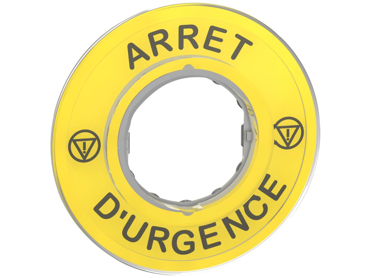 Bezeichnungsschild Harmony XB4/XB5 Symbol "NOT AUS" Ø60mm gb