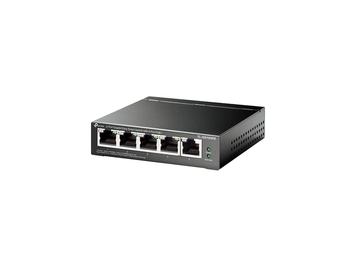 Switch TP-Link TL-SG105PE 5×RJ45 GbE 4×PoE managebar