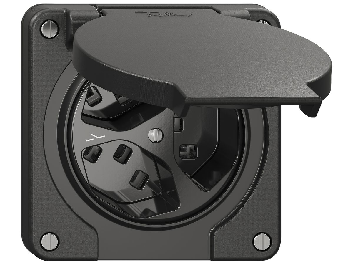 Steckdose NEVO SNAPFIX® 3×T23 1×S 16A 250V 87×87×40mm IP21 sz