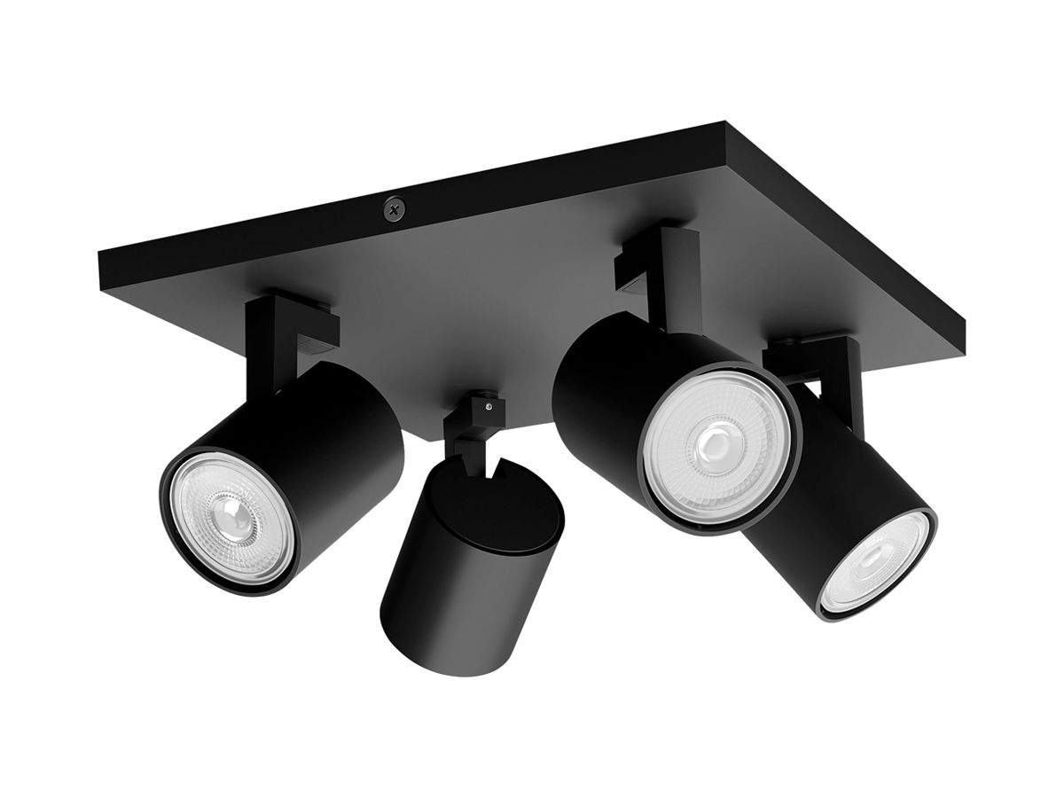 Spot Philips RUNNER GU10 4×20W 240×240mm schwarz
