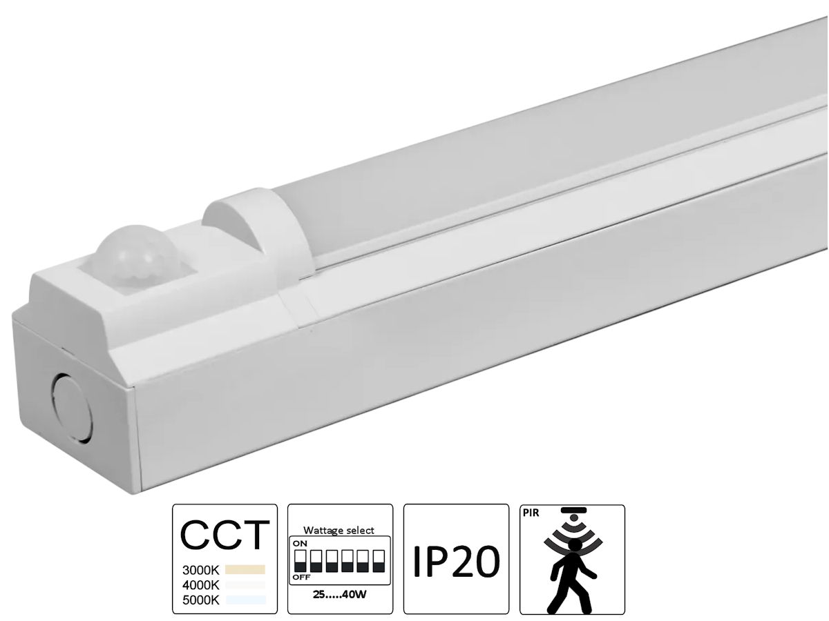 LED-Balkenleuchte 1200mm weiss SENSOR - IP20,25-40W Einstellbar,3000/4000/5000K
