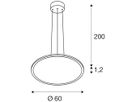 LED-Pendelleuchte SLV PANEL 60 29W 3050lm 3000…4000K DALI DIM Ø600×600mm ws