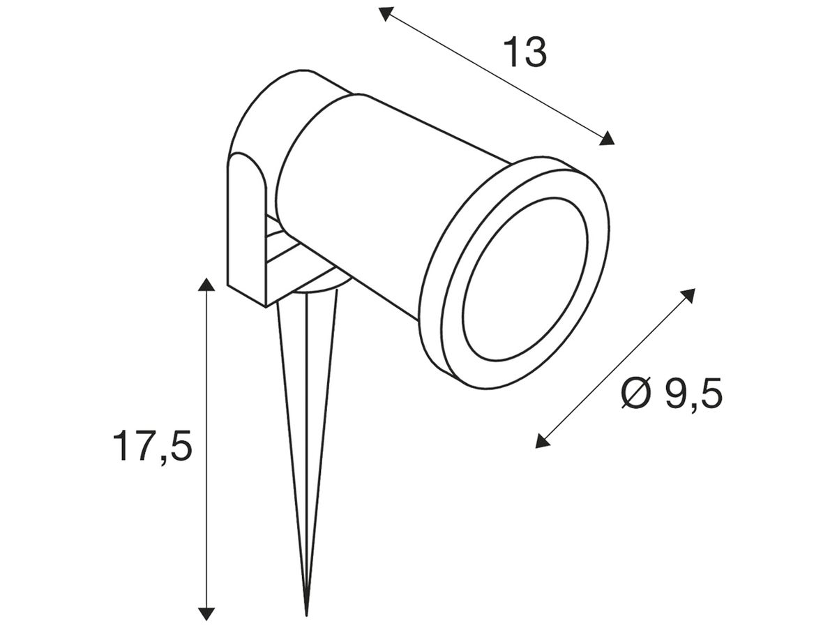 Spiessleuchte SLV NAUTILUS 15 GU10 QPAR51 11W Ø95×155mm IP65 schwarz