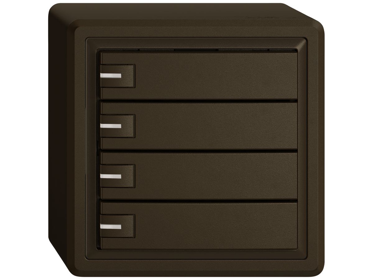 AP-KNX-Taster RGB EDIZIO.liv SNAPFIX® Temperaturfüh.RGB-LED 4×T 1-Tbed.br