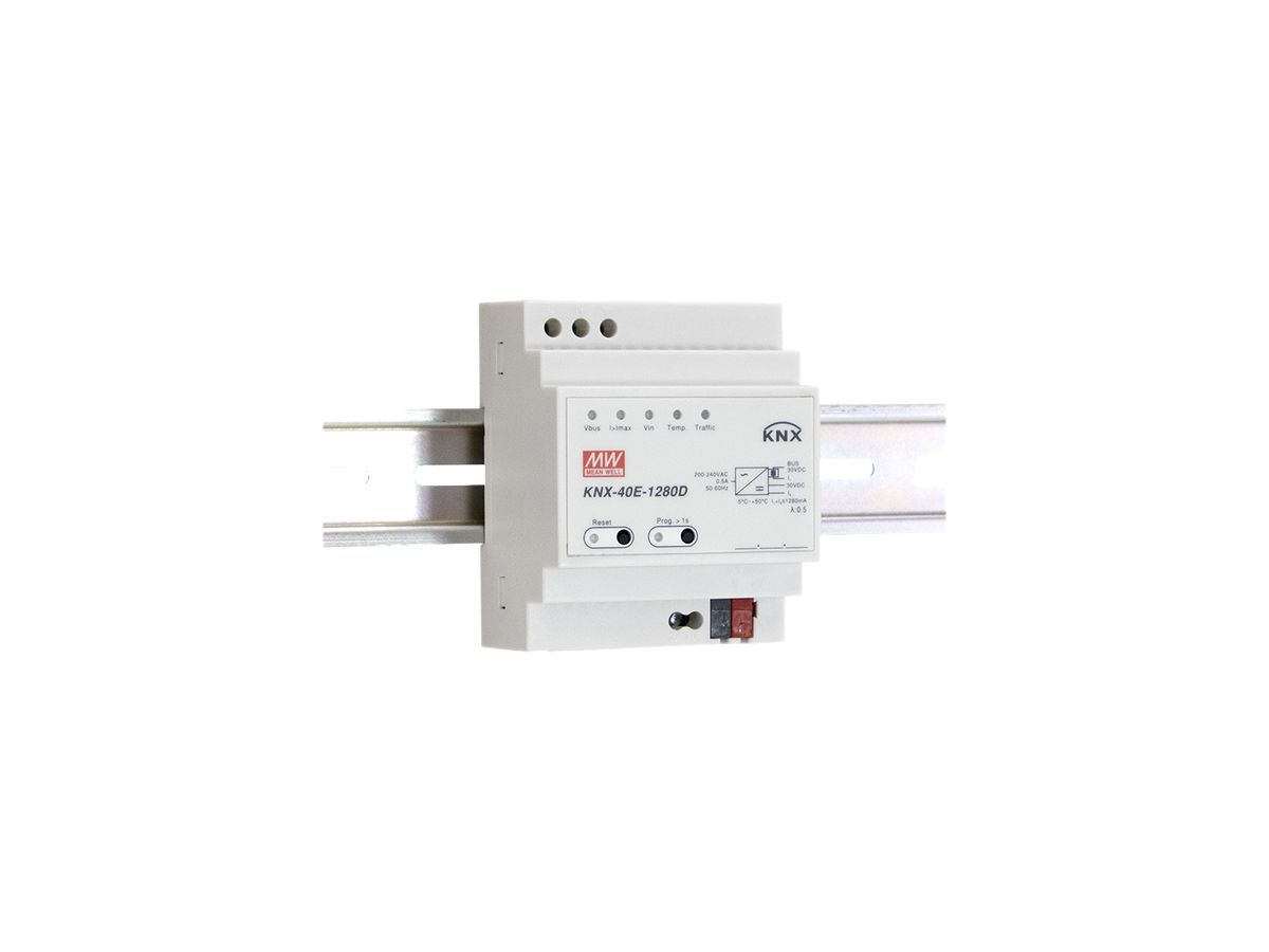 REG-Spannungsversorgung MW KNX-40E-1280D, 1280mA, 30VDC, Diagnosefunktion, 4TE