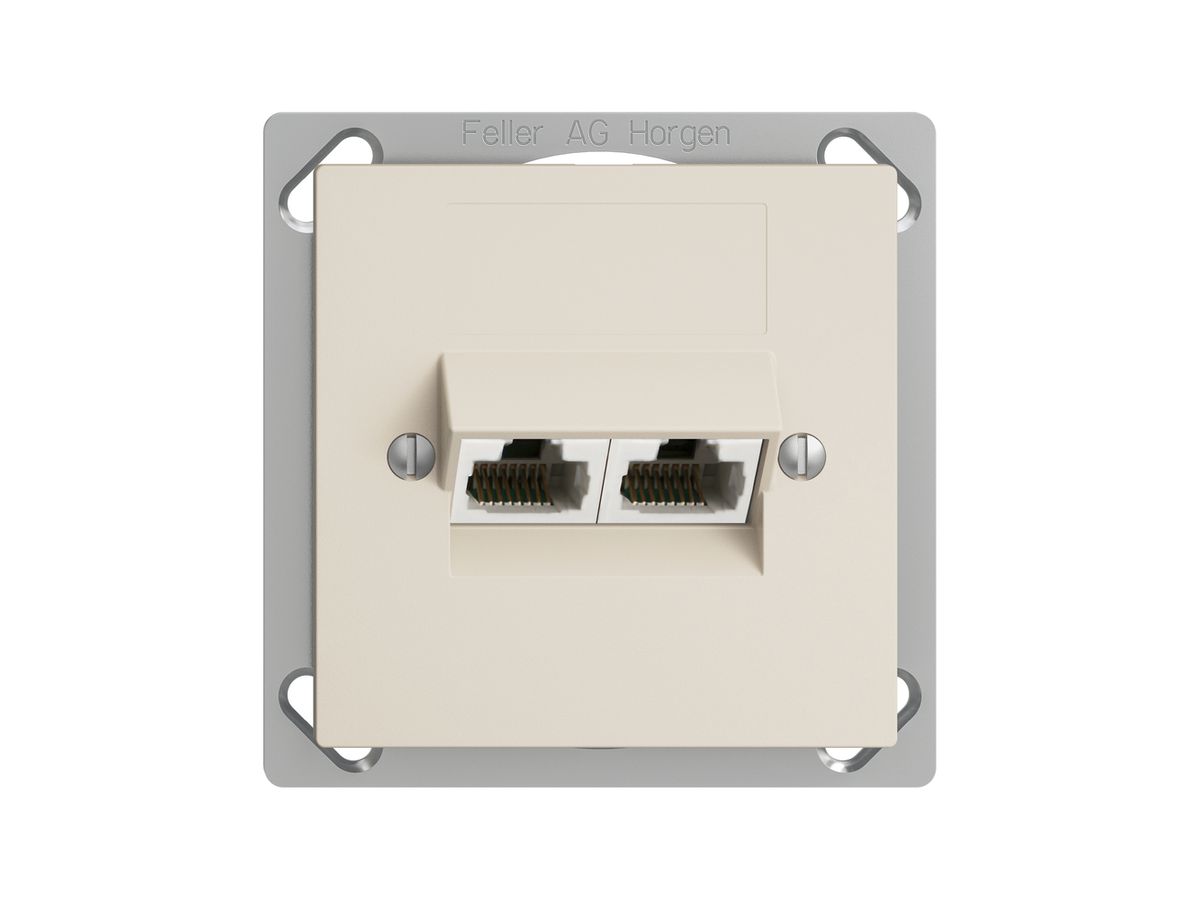 EB-Dose 2×RJ45/u 4P getr. EDIZIOdue crema, ITplus