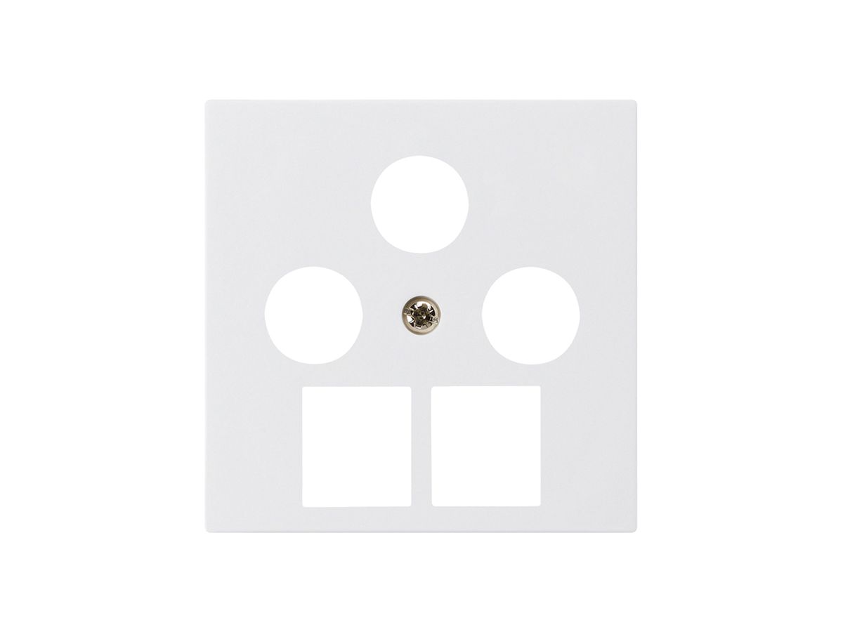 Frontplatte kallysto 3×koaxial/2×RJ45 weiss