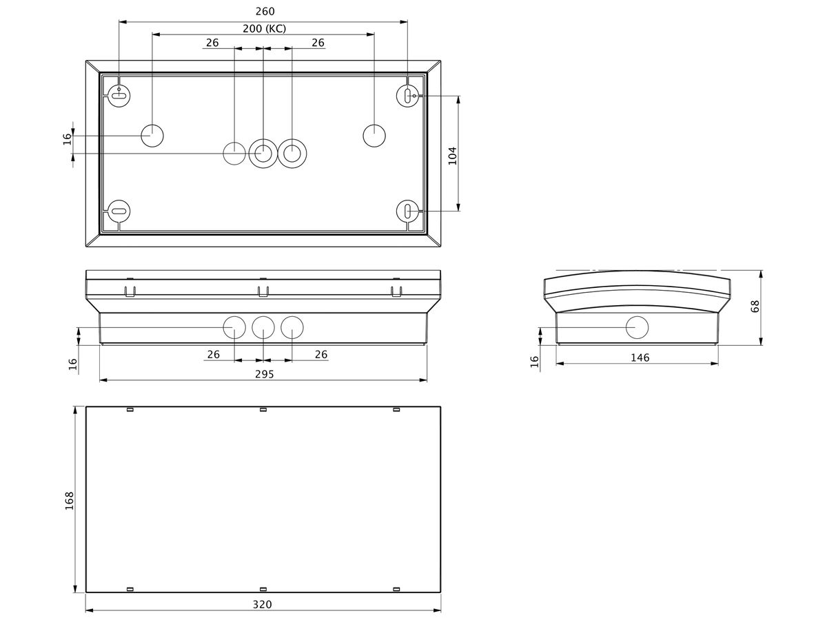 LED-Rettungszeichenleuchte AWPX-W-411-AT 3.2W 1h 320×168×68mm