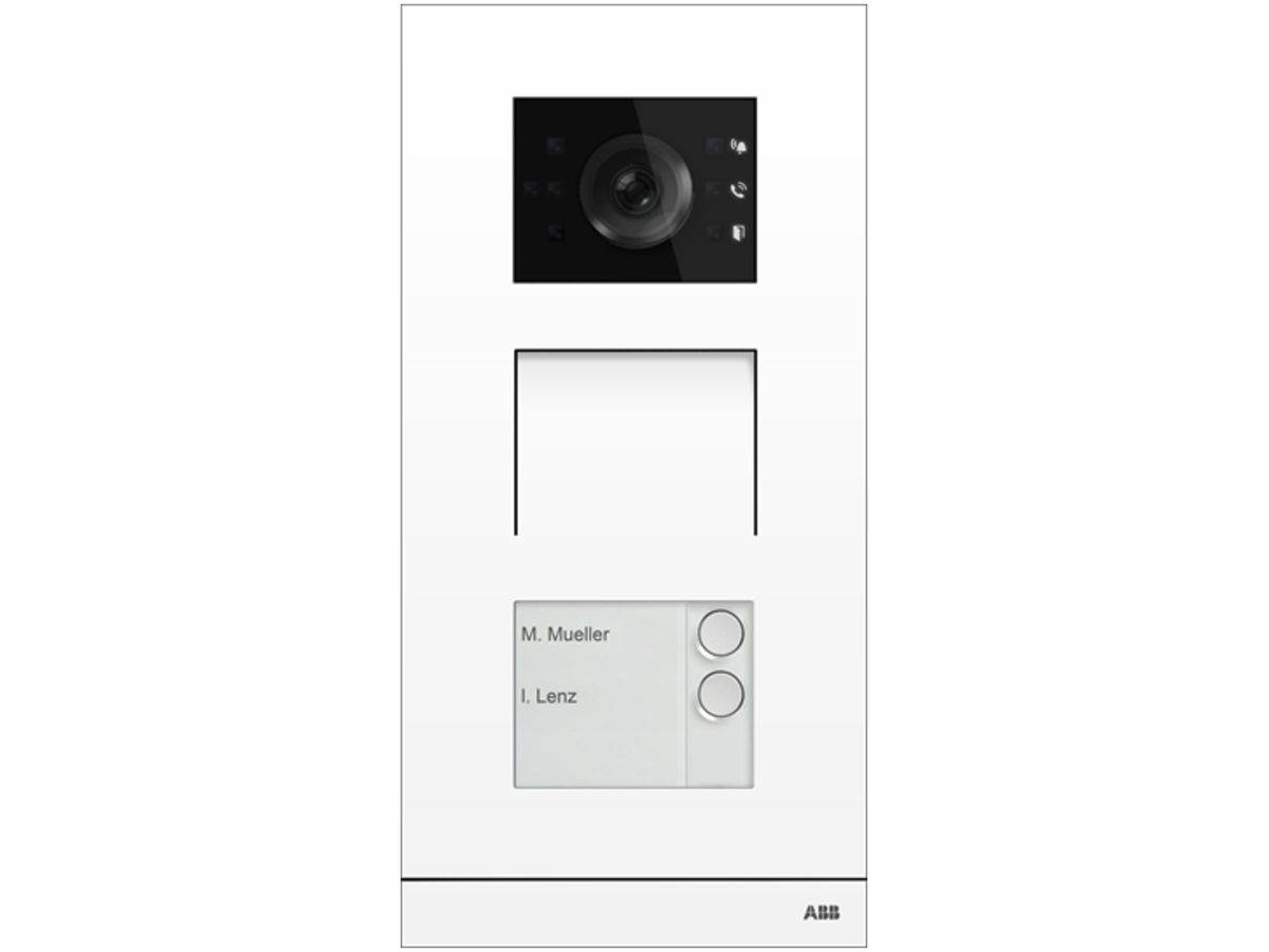 Video-Aussenstation ABB-Welcome IP, 2 Tasten, Induktion, 1/3, weiss