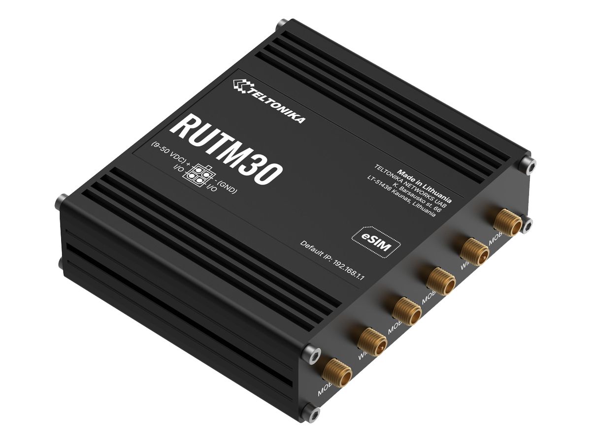 Router Teltonika RUTM30 5G 1×WAN 1×LAN GbE 2.4+5GHz VPN IP30
