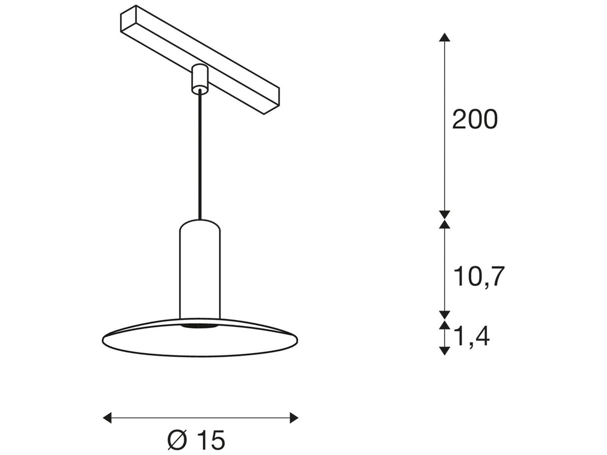 LED-Pendelleuchte SLV LALU ELYPSE 9W 600lm 2700…3000K DALI Ø150×115mm schwarz