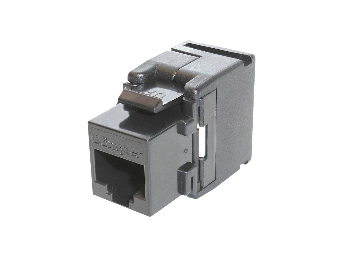 RJ45-Modul Dätwyler KU-T 1/8 U Kat.6 schwarz werkzeuglos