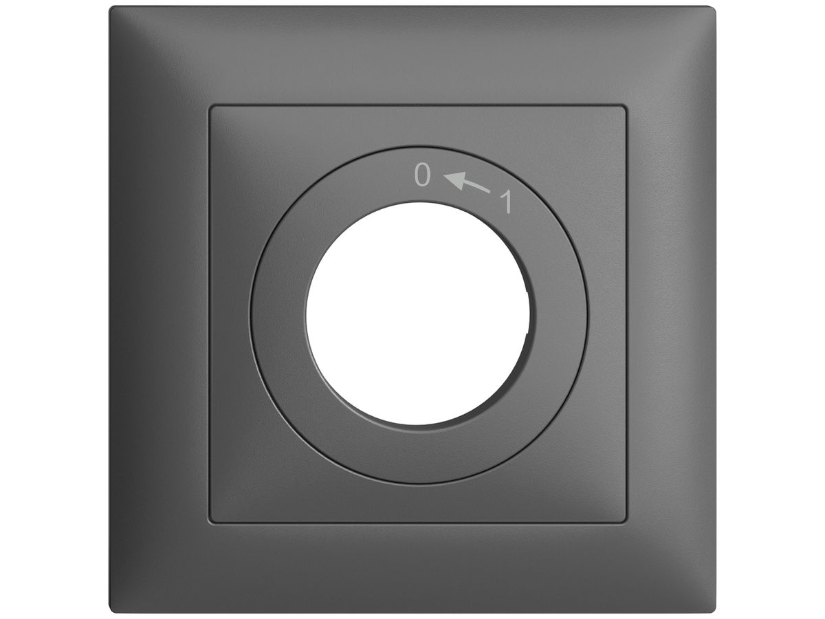Frontset EDIZIOdue 0<-1 dunkelgrau 88×88mm für Schlüsselschalter