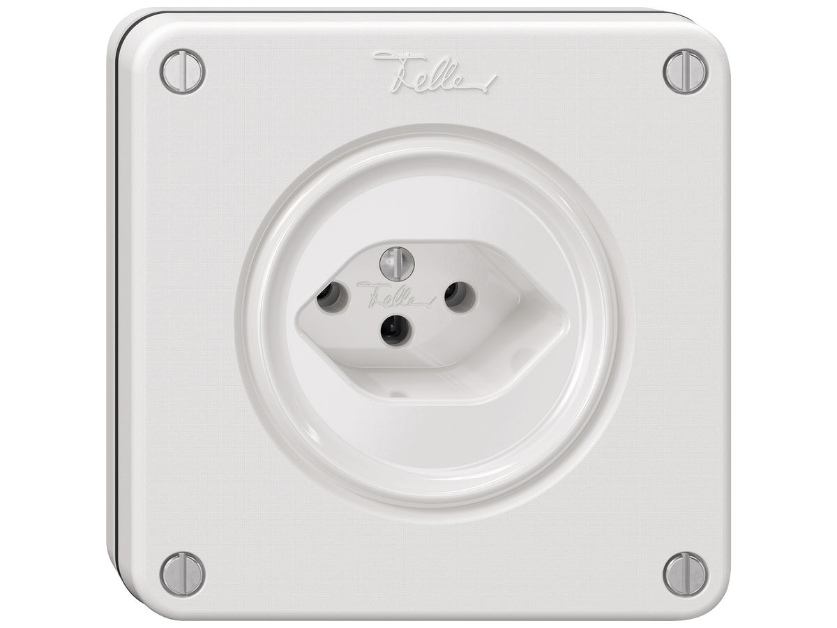 UP-Steckdose NEVO SNAPFIX® 1×T13 10A 250V 87×87×32mm IP21 ws