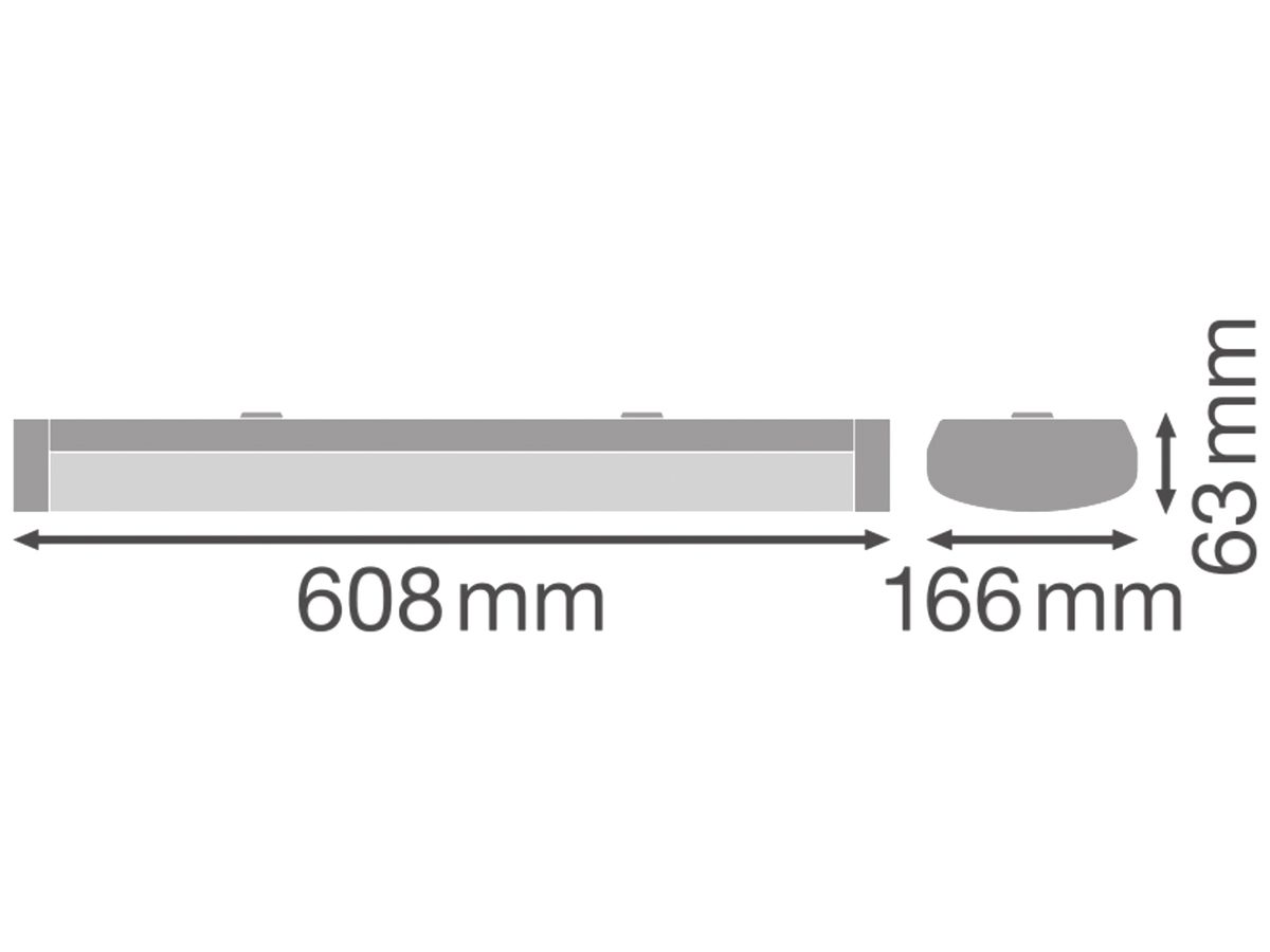 LED-Anbauleuchte LEDVANCE LN SF ZB 18W 2340lm 3000K IP44 DIM cenbat 608mm