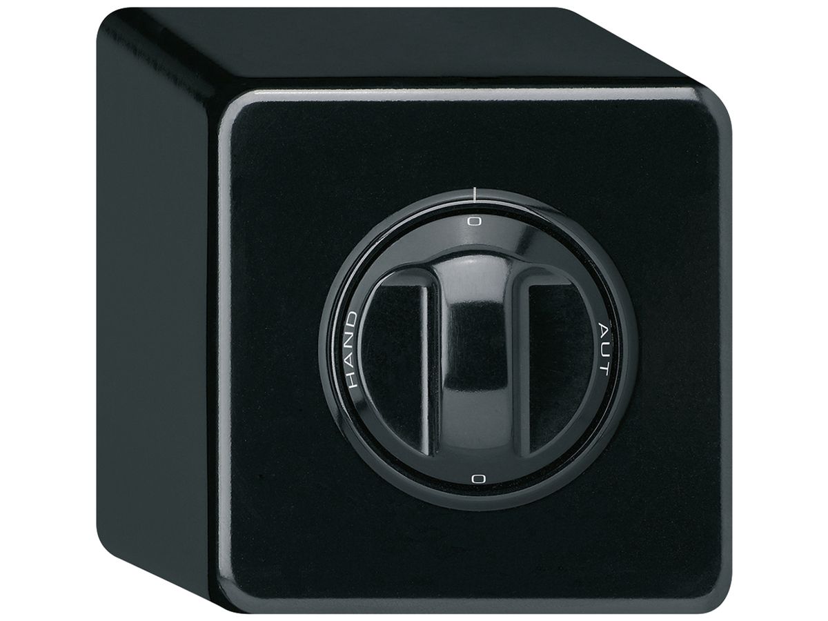 AP-Drehschalter basico 2/1L schwarz 0-A-0-H mit Drehgriff