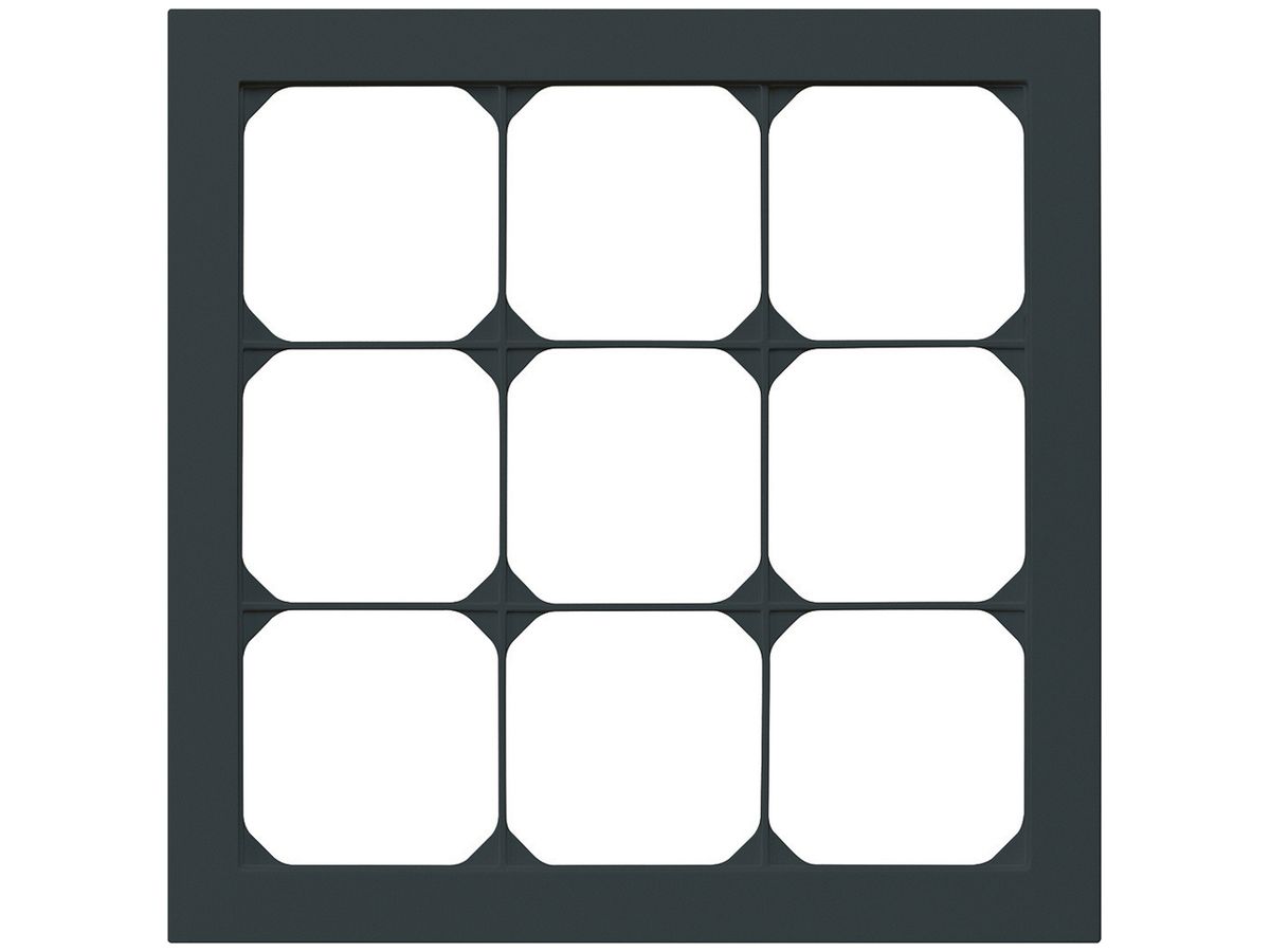 UP-Abdeckrahmen kallysto.pro 3×3 schwarz 214×214mm
