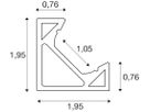AP-Profil SLV GRAZIA 10 EDGE 2000×19.5×19.5mm Aluminium