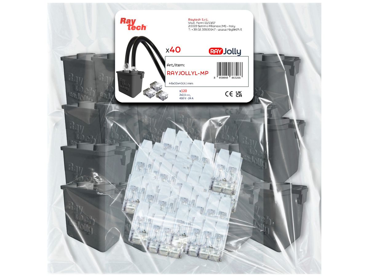 Verbindungsmuffe Raytech RAYJOLLYL-MP mit Gel 3×2×2.5mm² (450V) IP68 40Stk