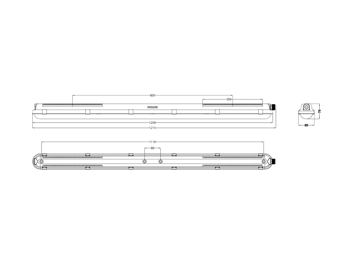 LED-Feuchtraumleuchte CoreLine WT120C 17W 2700lm 4000K IP66 1215mm grau