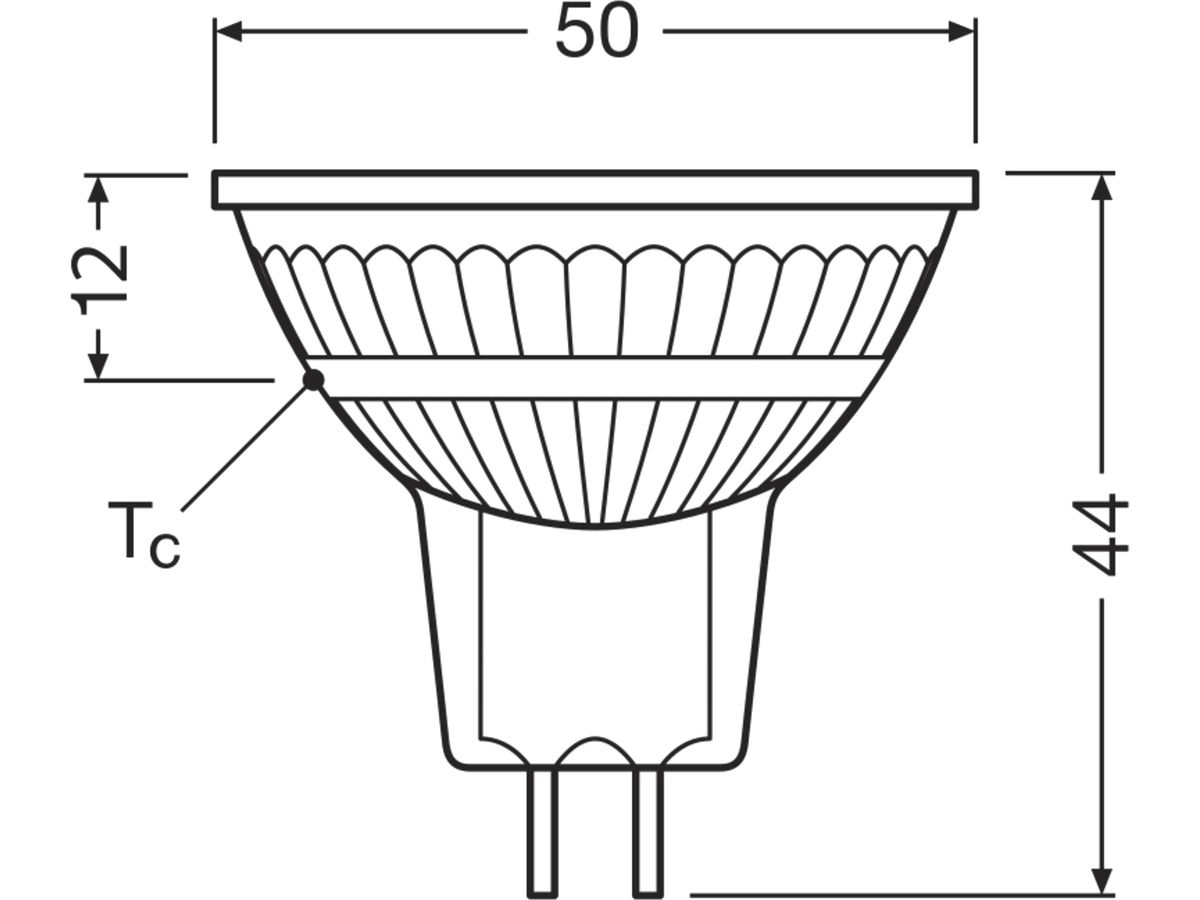 LED-Lampe LEDVANCE GU5.3 12V 2W 210lm 840 MR16 klar 36° Ø50×44mm
