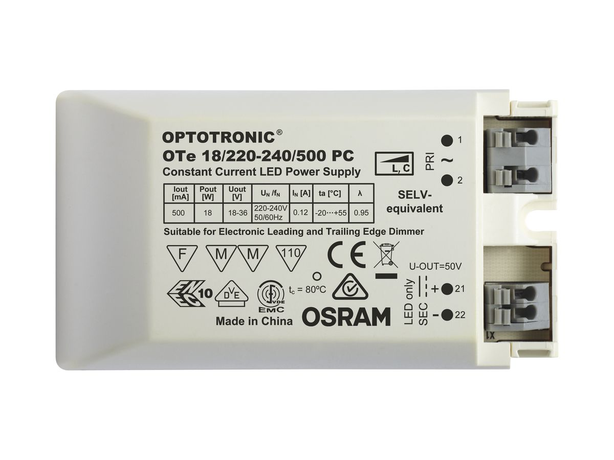 Konstantstromversorgung OTe 18 für LED 350mA 18W 240V