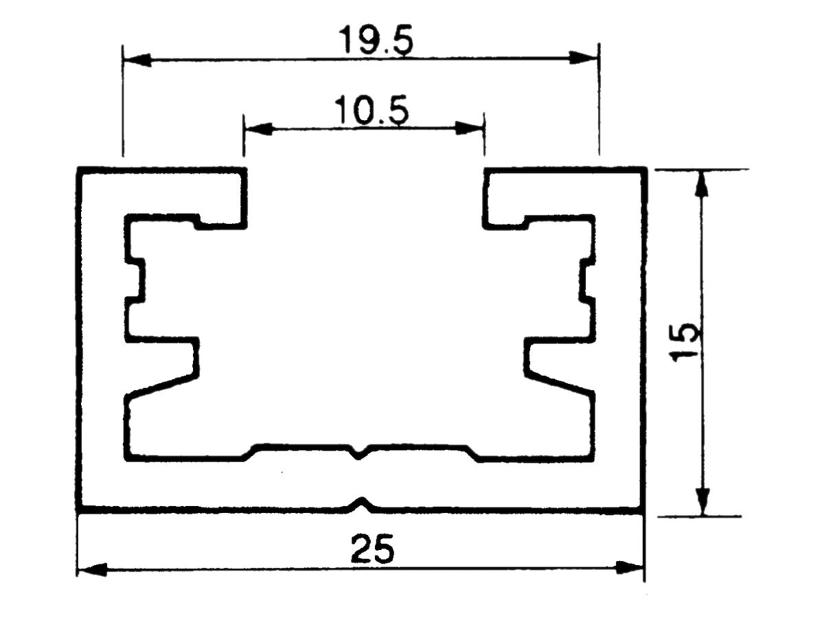 Befestigungsschiene Almatec 25×15mm L=3m