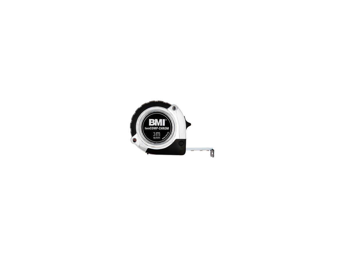 Rollmeter BMI twoCOMP Chrom 3m Kunststoff Metrische Teilung 130g