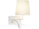 Wandleuchte SLV SOMNILA FLEX RIGHT E27 40W mit LED-Leselicht 1.2W und USB weiss