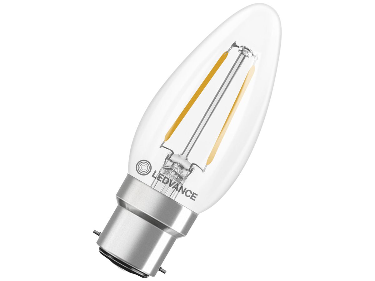 LED-Lampe LEDVANCE CLASSIC B B22d 1.8W 250lm 827 B10.5 klar Ø35×91mm
