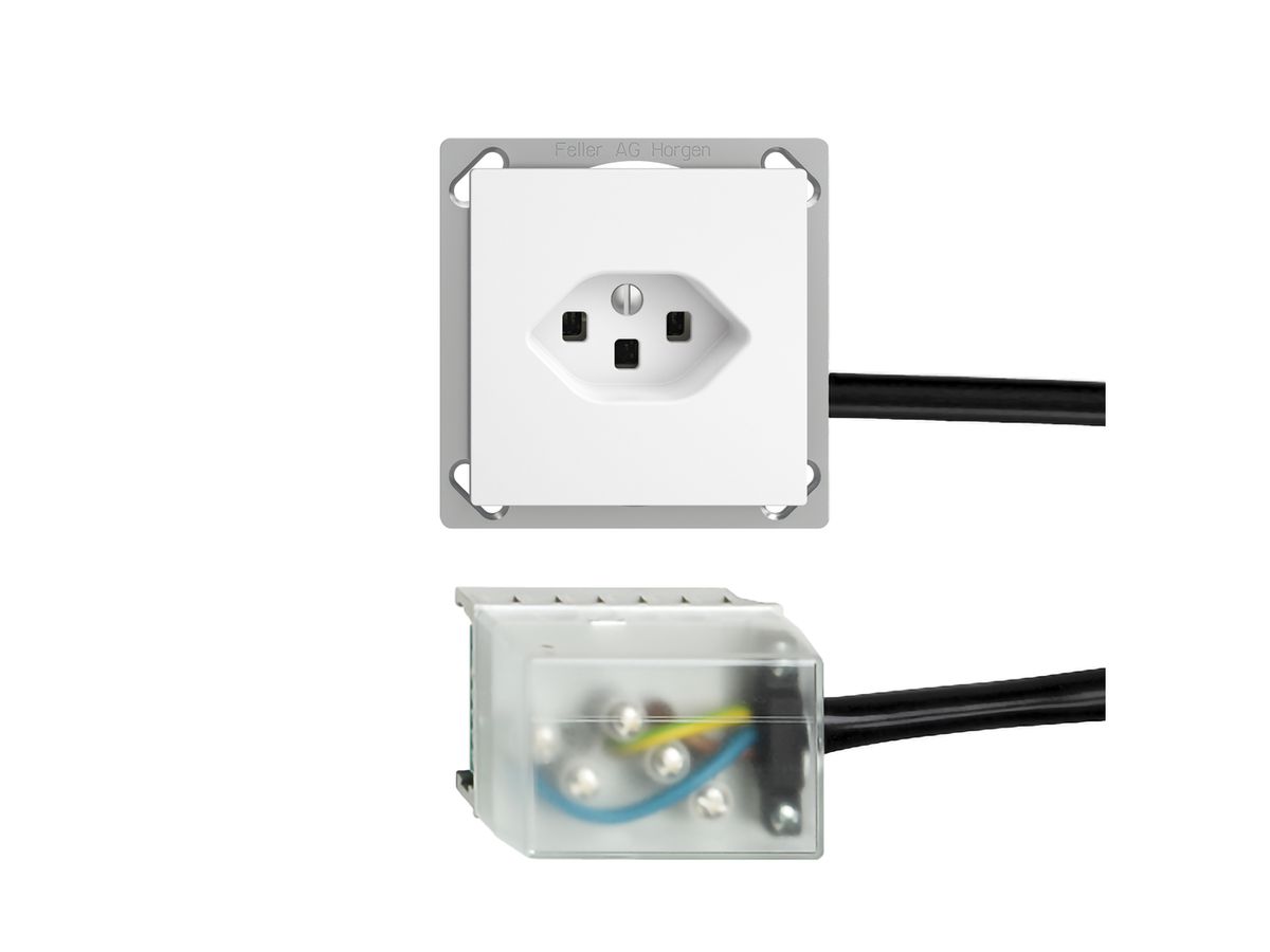 EB-Steckdose EDIZIOdue T23 L1 weiss für Flachkabel Powerbus