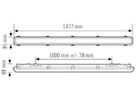 LED-Feuchtraumleuchte ESYLUX OLIVIA-2 38W 6300lm 840 IP66 Abschluss grau