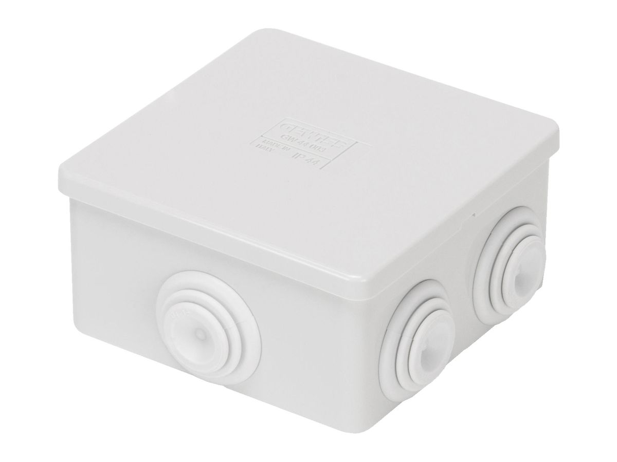 AP-Abzweigdose GEWISS 95×95×46 Steckdeckel IP44 GDP960°C grau