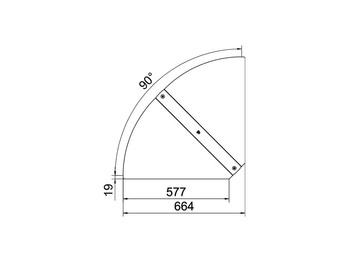 Deckel BET RBD W zu Bogen verstellbar 600mm Edelstahl A2 blank