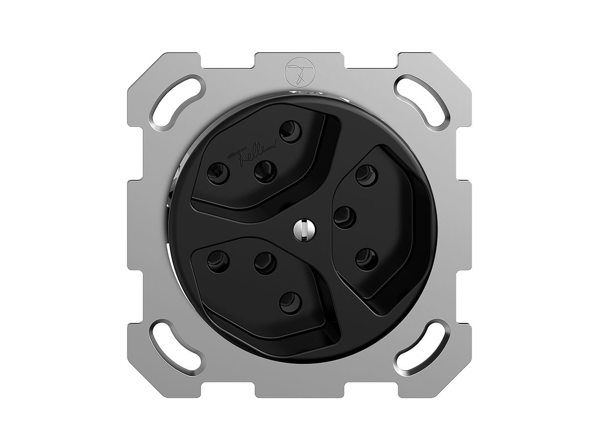 UP-Steckdose STANDARDdue 3×T13 schwarz