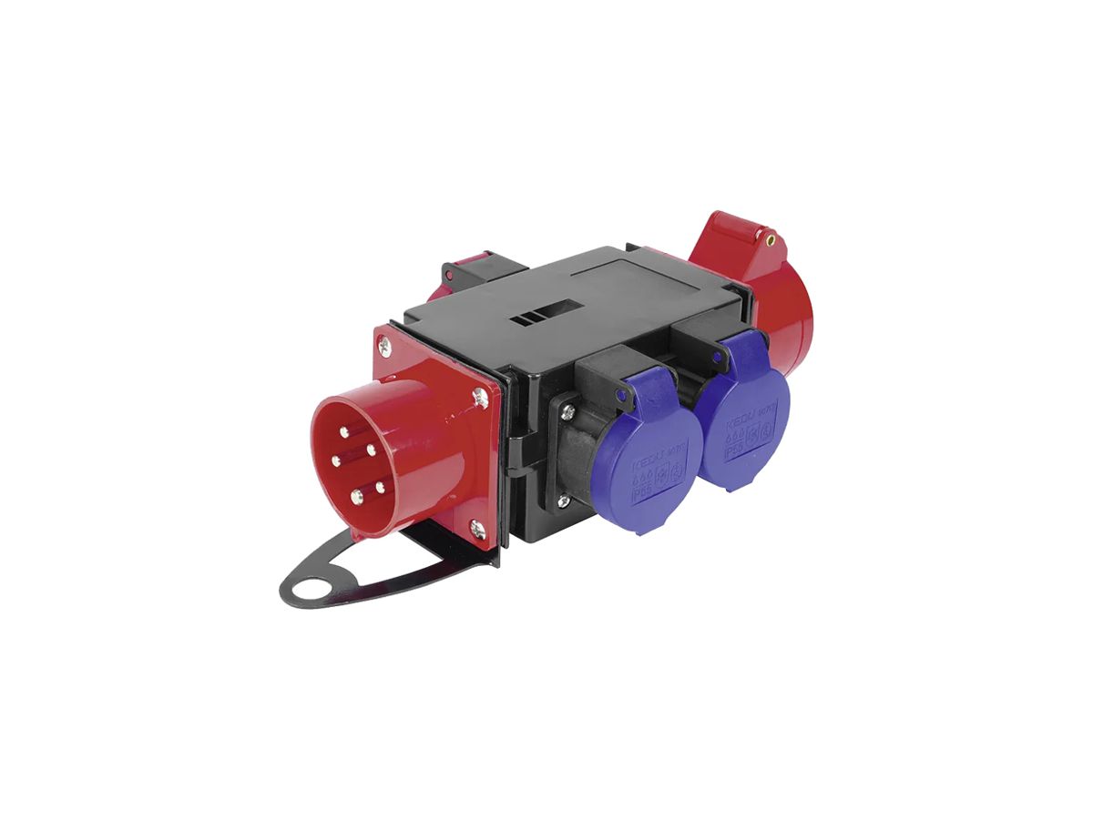 Stromverteiler A. Steffen 1×CEE 16A 5p 415V 2×T23 1×T25 CEE 16A IP44